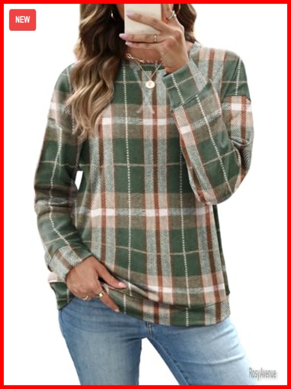 RUMIA Women's Crew Neck Long Sleeve Sweatshirt Relaxed Fit Pullover